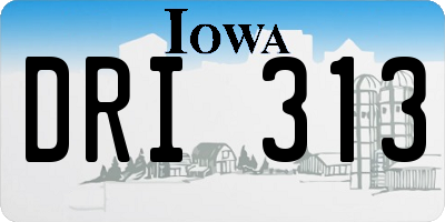 IA license plate DRI313