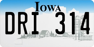 IA license plate DRI314