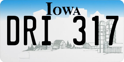 IA license plate DRI317