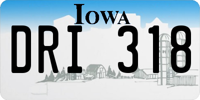 IA license plate DRI318