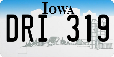 IA license plate DRI319