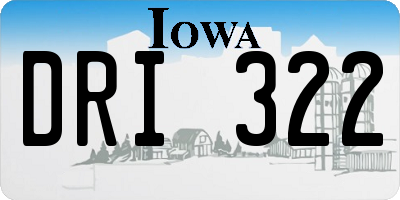 IA license plate DRI322