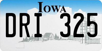 IA license plate DRI325