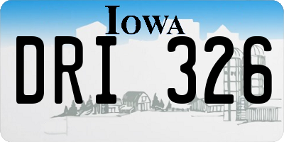 IA license plate DRI326