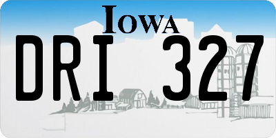 IA license plate DRI327