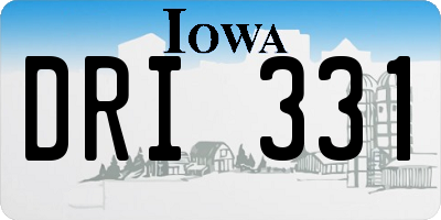IA license plate DRI331
