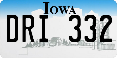 IA license plate DRI332