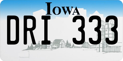 IA license plate DRI333