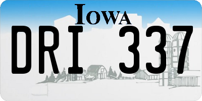 IA license plate DRI337