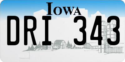 IA license plate DRI343