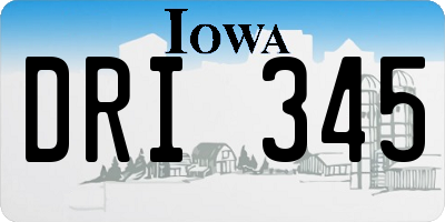 IA license plate DRI345