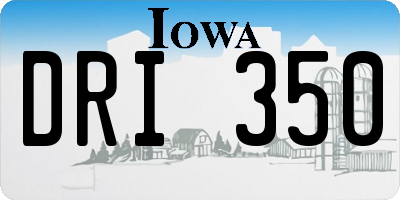 IA license plate DRI350