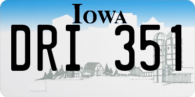 IA license plate DRI351
