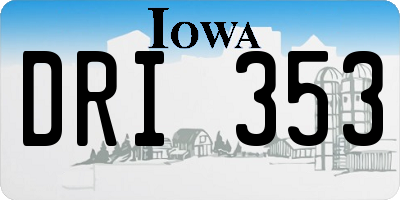 IA license plate DRI353