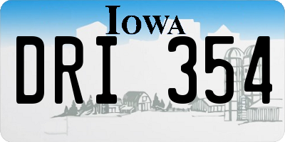 IA license plate DRI354