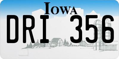 IA license plate DRI356