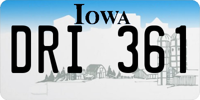 IA license plate DRI361