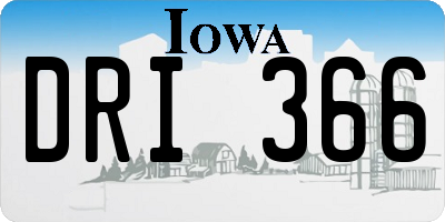 IA license plate DRI366