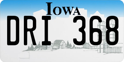 IA license plate DRI368