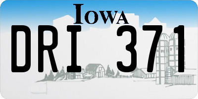 IA license plate DRI371