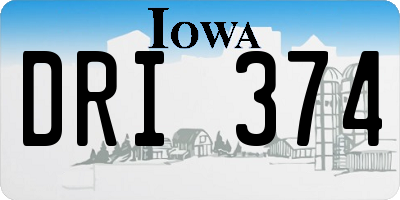IA license plate DRI374