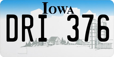 IA license plate DRI376