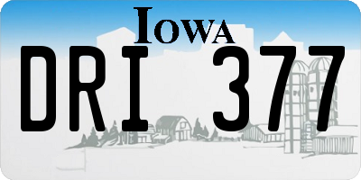 IA license plate DRI377