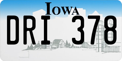 IA license plate DRI378