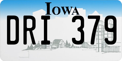 IA license plate DRI379