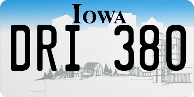 IA license plate DRI380