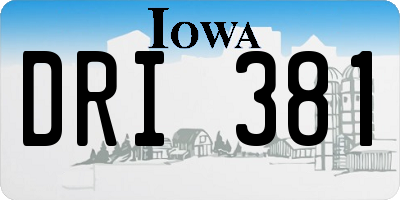 IA license plate DRI381