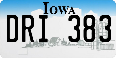 IA license plate DRI383