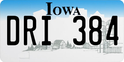 IA license plate DRI384