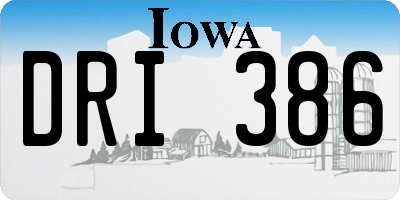 IA license plate DRI386