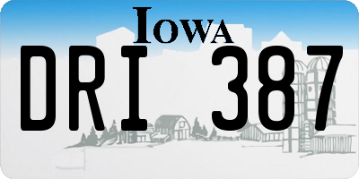 IA license plate DRI387