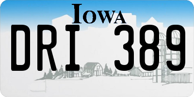 IA license plate DRI389