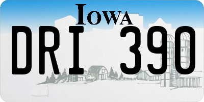 IA license plate DRI390