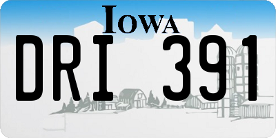 IA license plate DRI391
