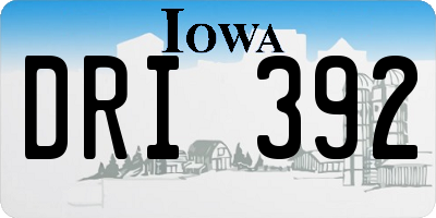 IA license plate DRI392