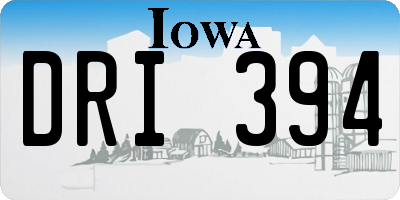 IA license plate DRI394