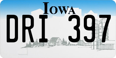 IA license plate DRI397
