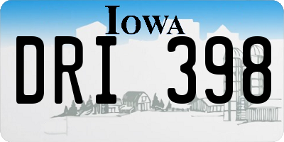 IA license plate DRI398
