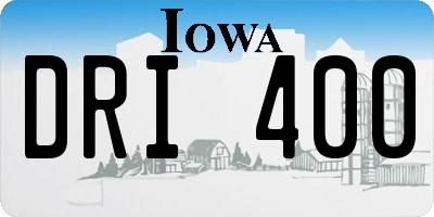 IA license plate DRI400