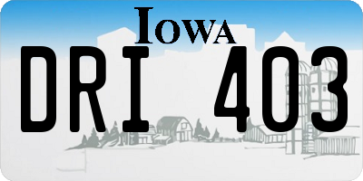 IA license plate DRI403
