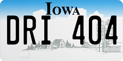 IA license plate DRI404