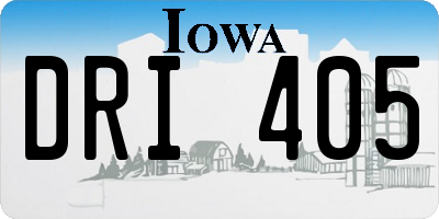 IA license plate DRI405