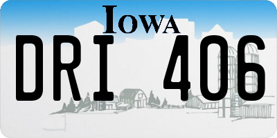 IA license plate DRI406
