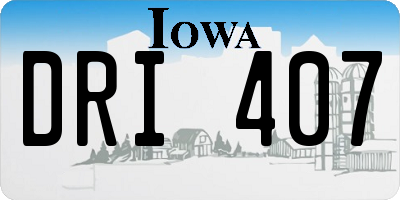 IA license plate DRI407