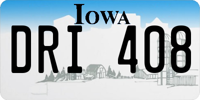 IA license plate DRI408