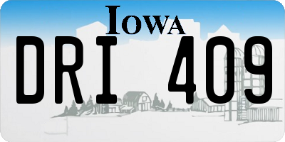 IA license plate DRI409